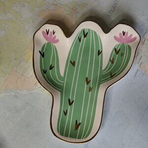 Cactus glass dish for jewelery or keys